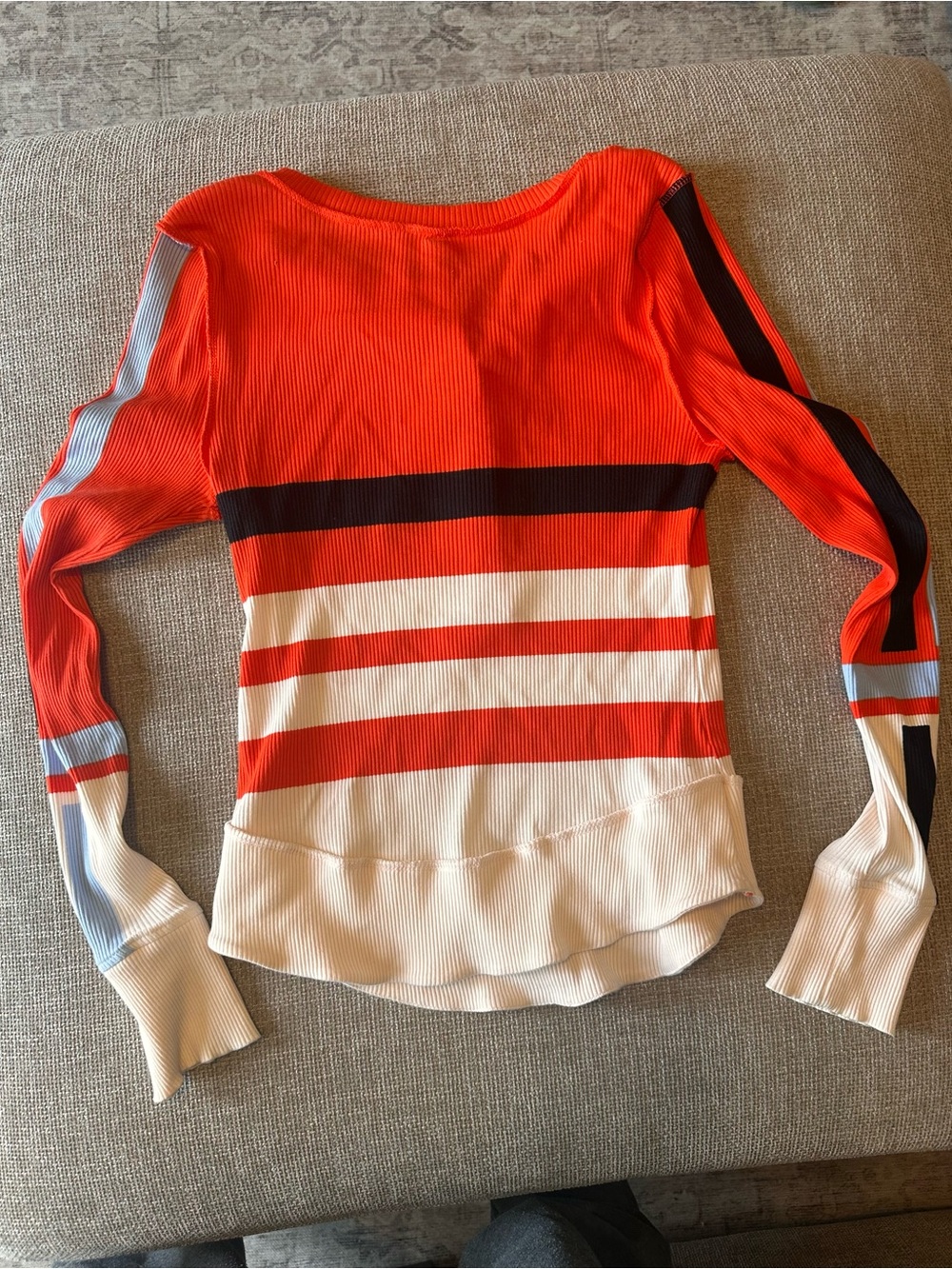 FP Movement by Free People Rally Layer Striped Ribbed Henley - Picture 3 of 4